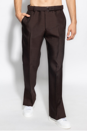 Brown Wool trousers Lanvin - LAutre Chose silk wrap dress -  Biname-fmedShops Argentina